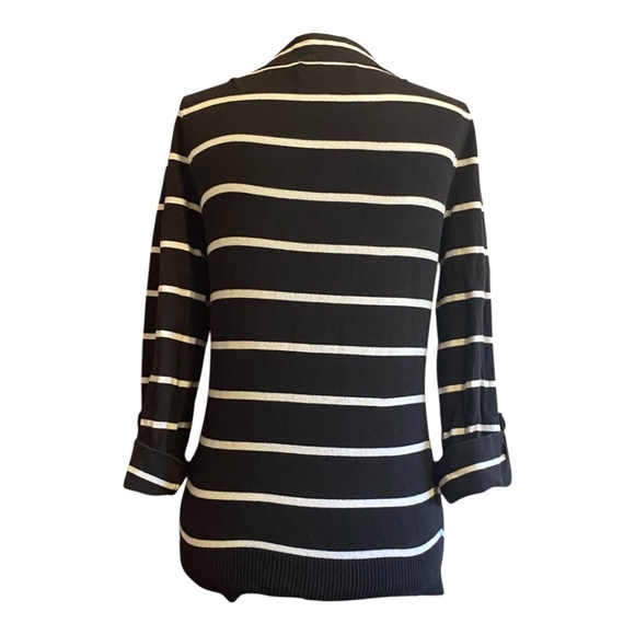 Jones New York cotton blend nautical stripes 3/4 length sleeve sweater. Sz S - Picture 5 of 16
